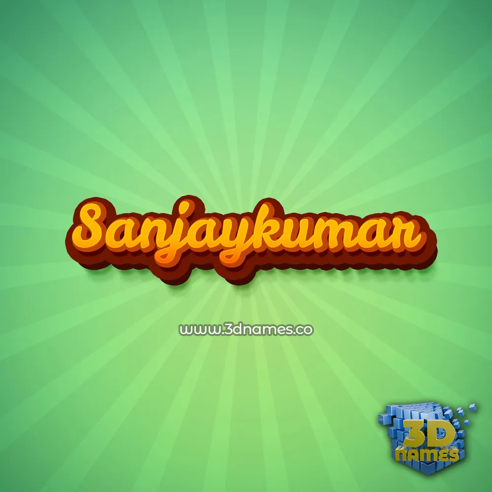 sanjaykumar in Green Rays style - 3D name wallpaper