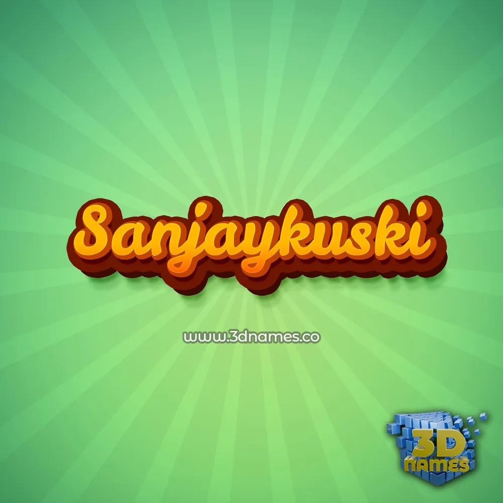 sanjaykuski in Green Rays style - 3D name wallpaper
