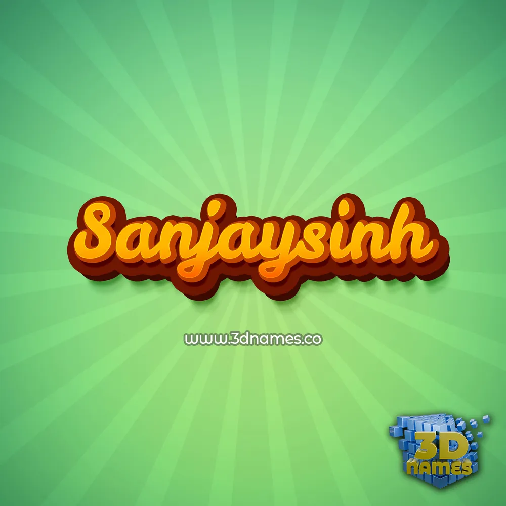 sanjaysinh in Green Rays style - 3D name wallpaper