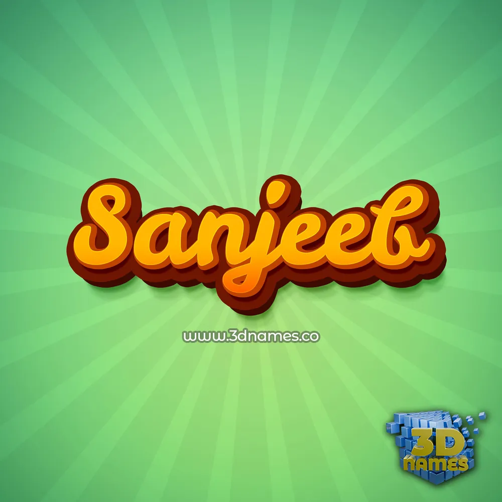 sanjeeb in Green Rays style - 3D name wallpaper
