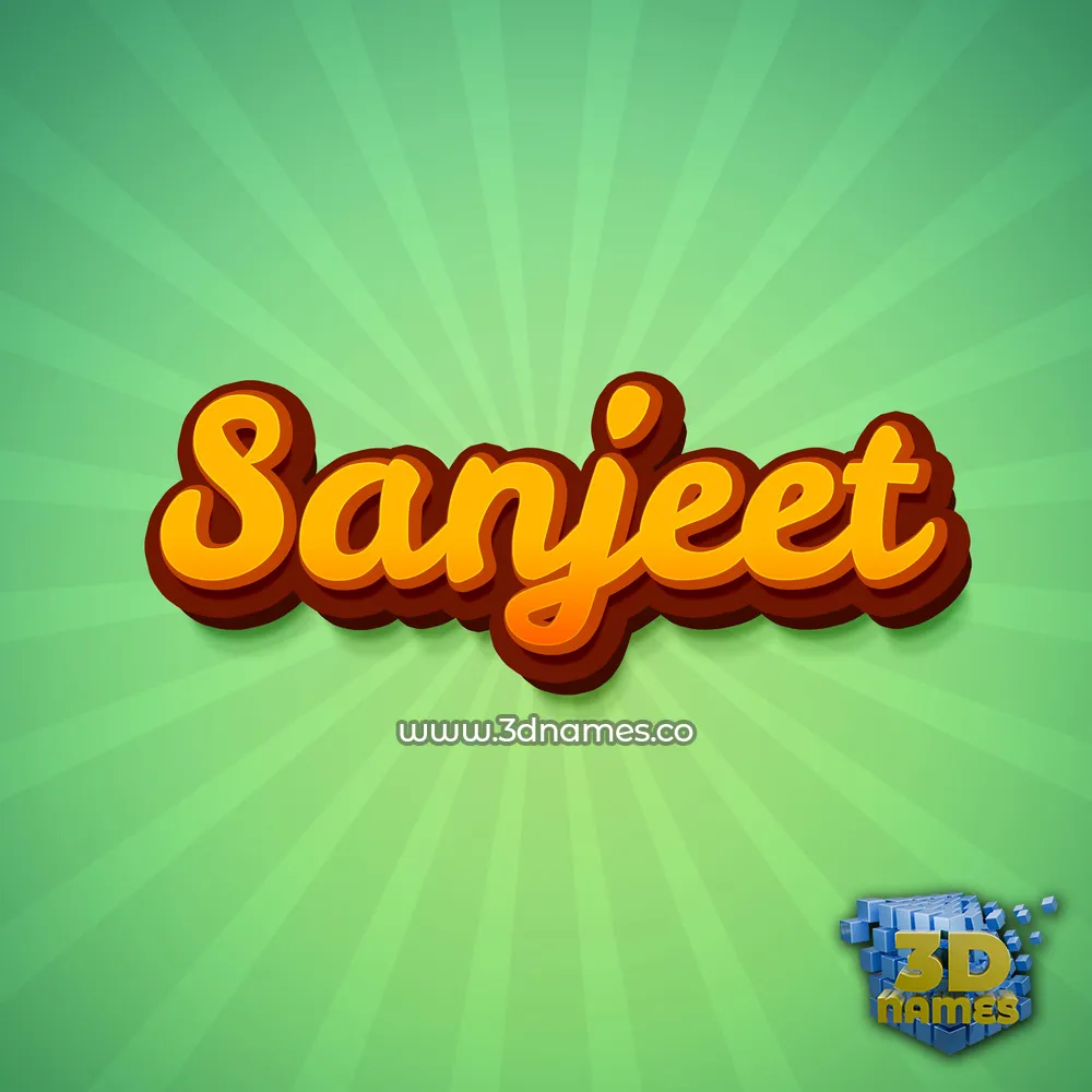 sanjeet in Green Rays style - 3D name wallpaper