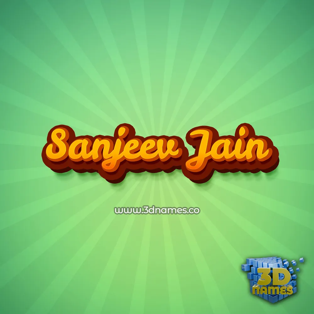 sanjeev jain in Green Rays style - 3D name wallpaper