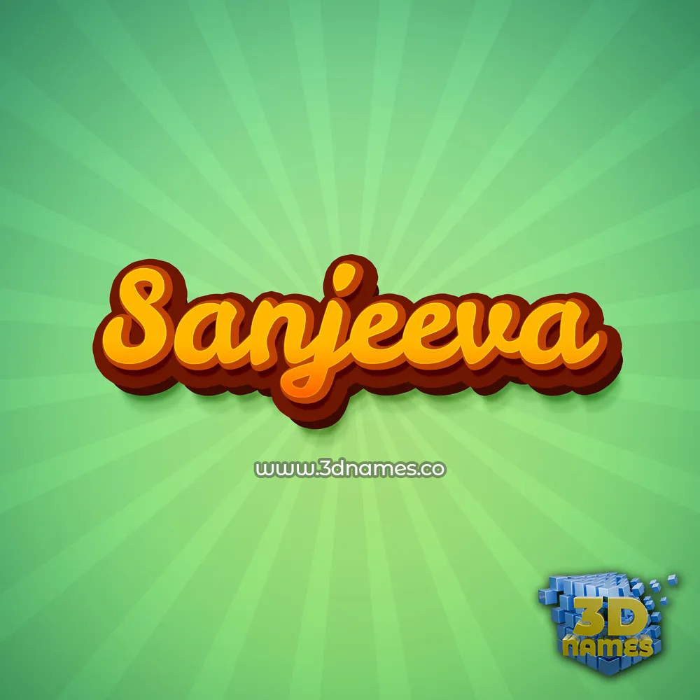 sanjeeva in Green Rays style - 3D name wallpaper