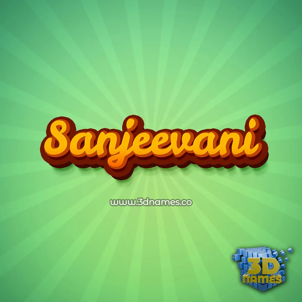 sanjeevani in Green Rays style - 3D name wallpaper