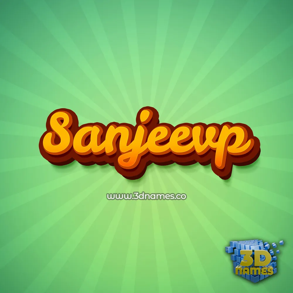 sanjeevp in Green Rays style - 3D name wallpaper