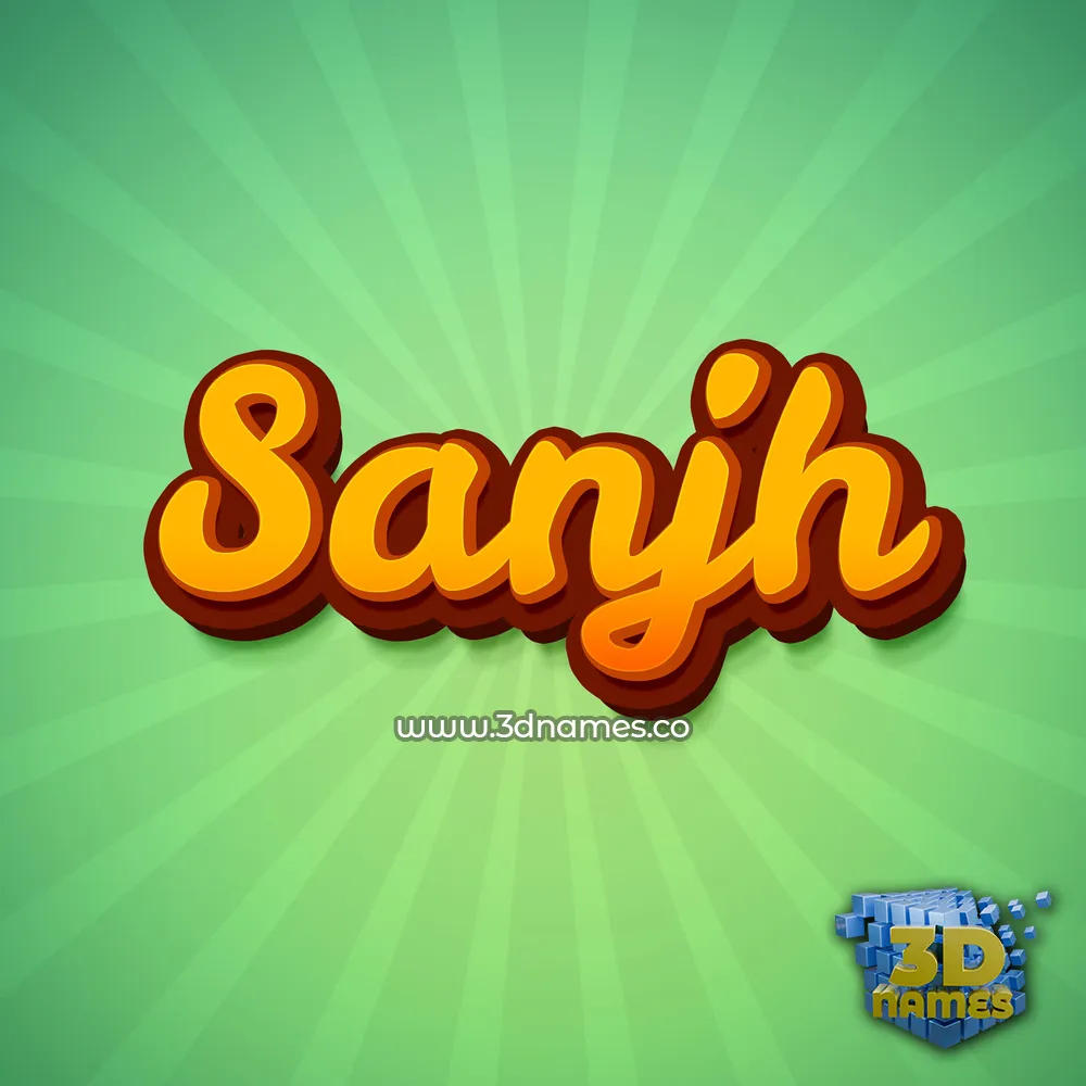 sanjh in Green Rays style - 3D name wallpaper