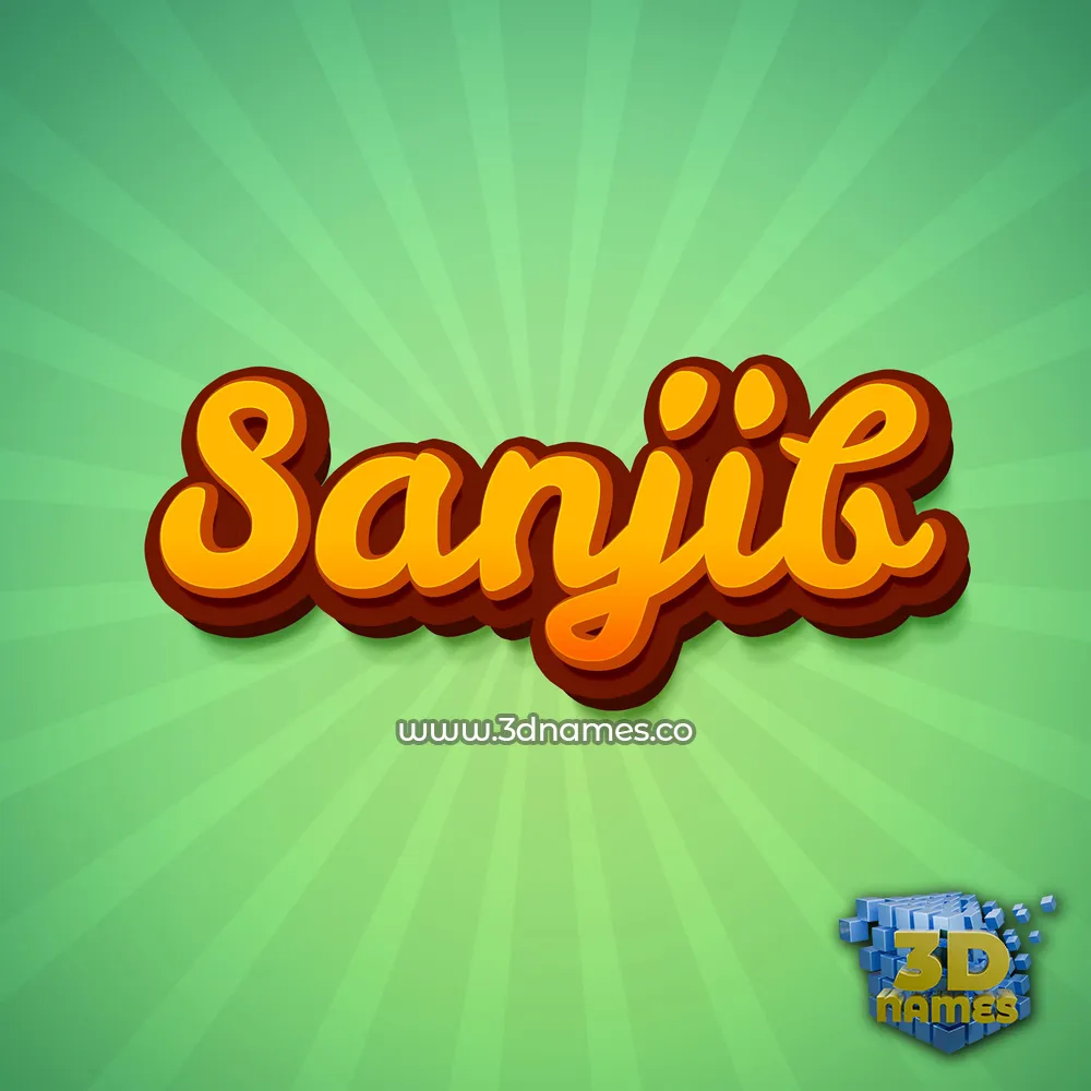 sanjib in Green Rays style - 3D name wallpaper