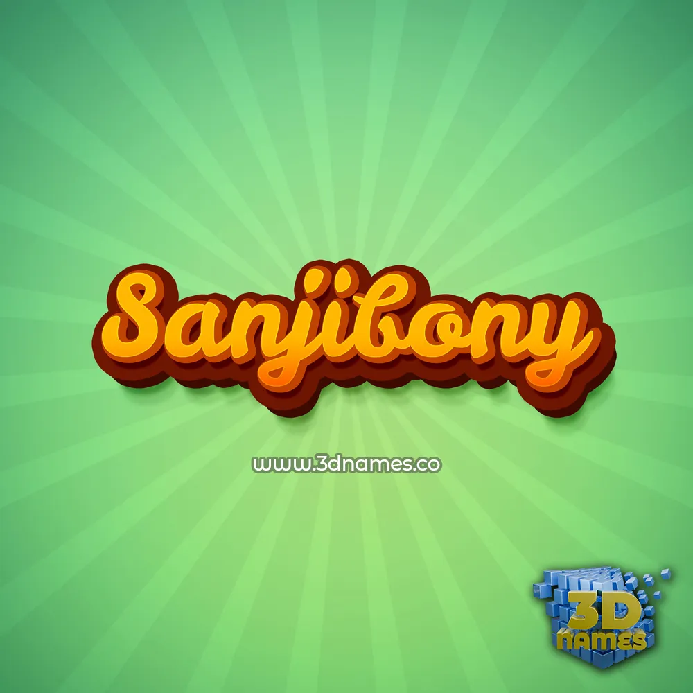 sanjibony in Green Rays style - 3D name wallpaper