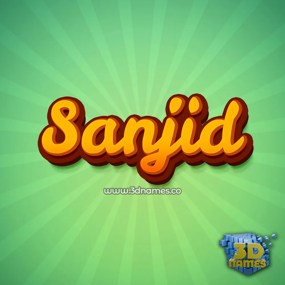 sanjid in Green Rays style - 3D name wallpaper