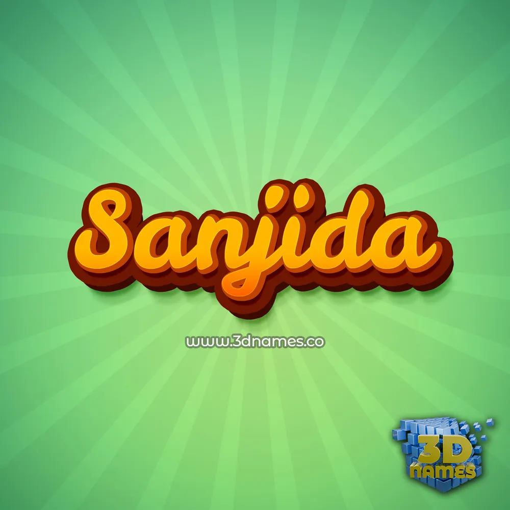 sanjida in Green Rays style - 3D name wallpaper