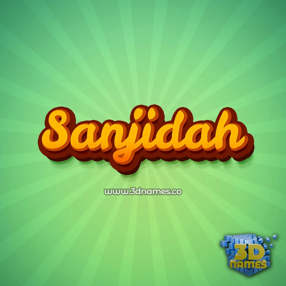 sanjidah in Green Rays style - 3D name wallpaper