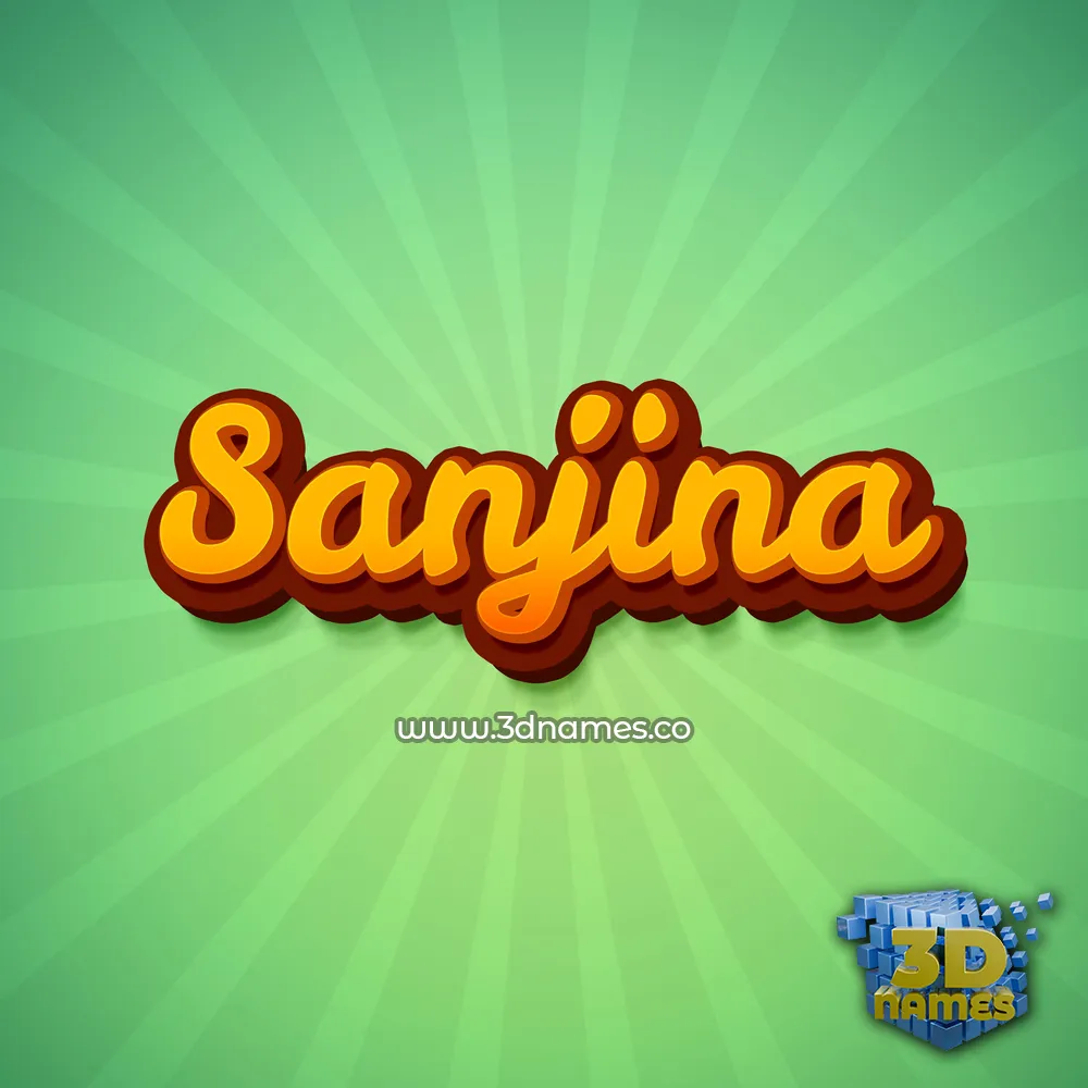 sanjina in Green Rays style - 3D name wallpaper