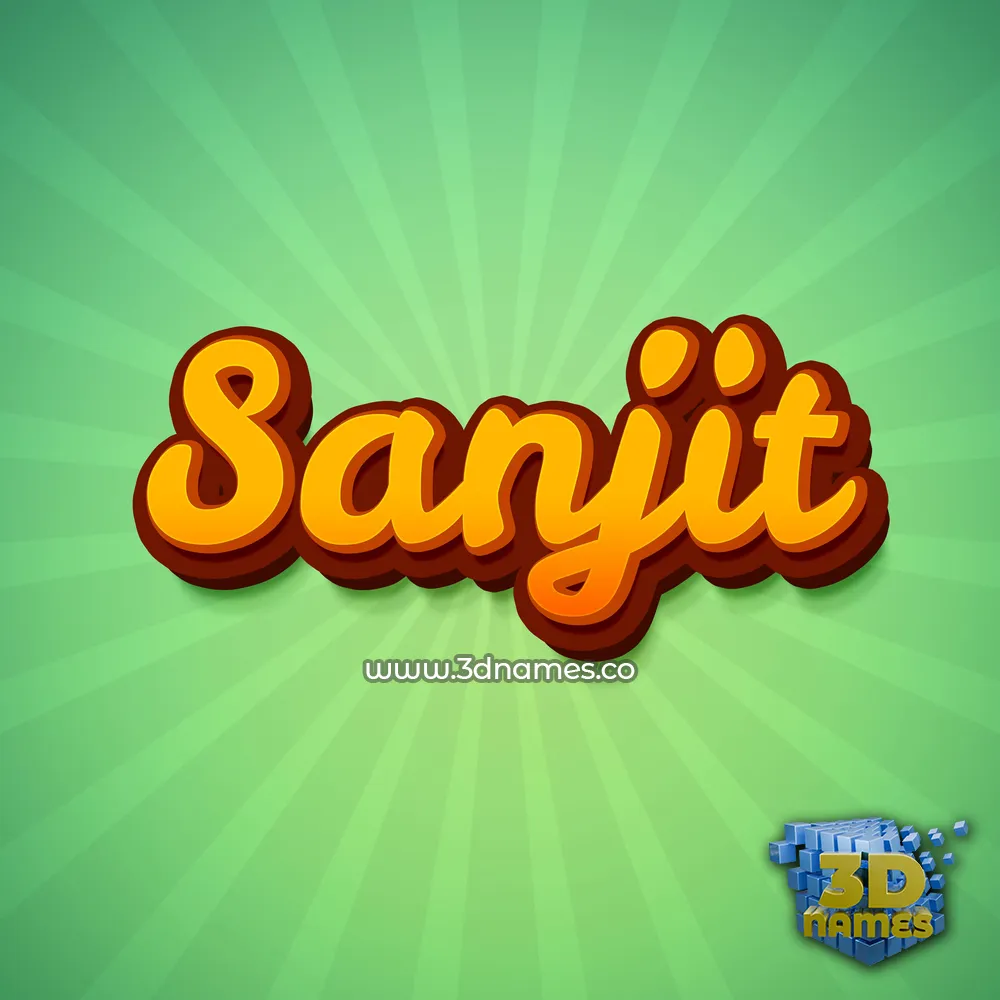 sanjit in Green Rays style - 3D name wallpaper