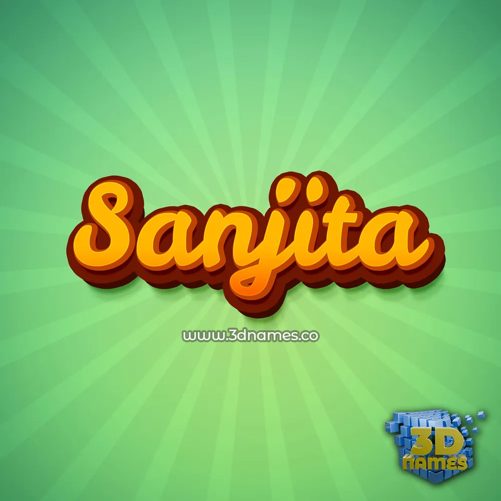 sanjita in Green Rays style - 3D name wallpaper