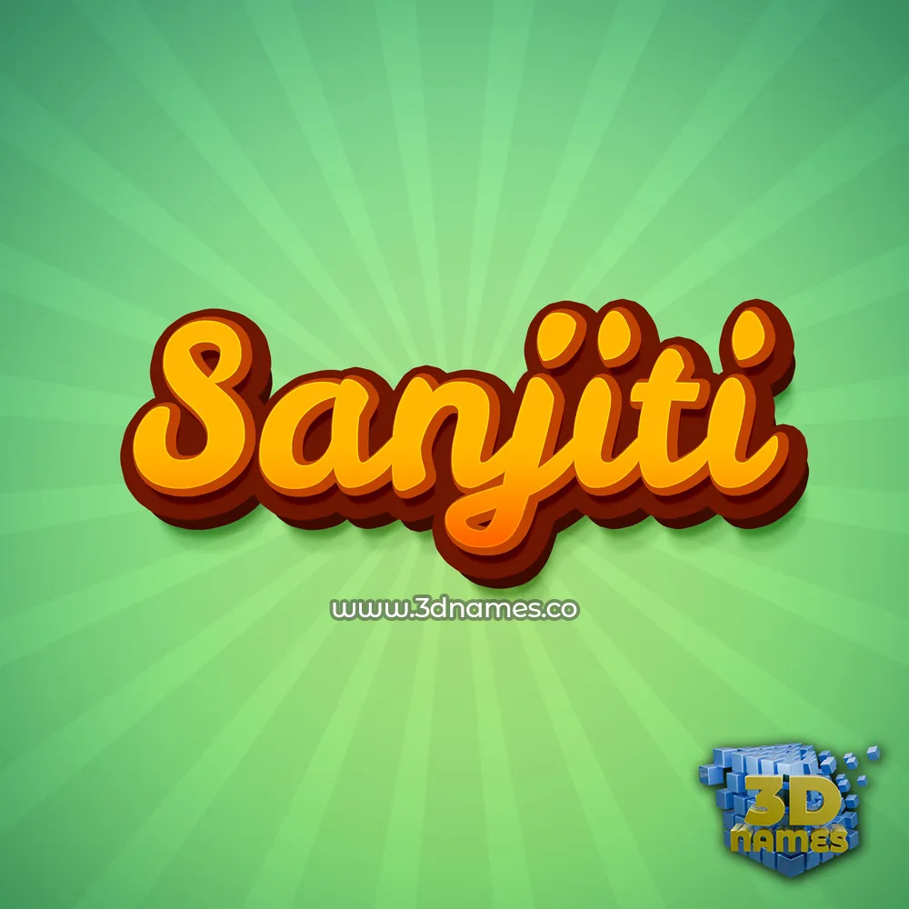 sanjiti in Green Rays style - 3D name wallpaper