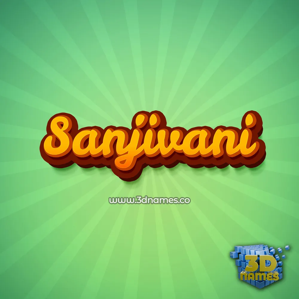 sanjivani in Green Rays style - 3D name wallpaper