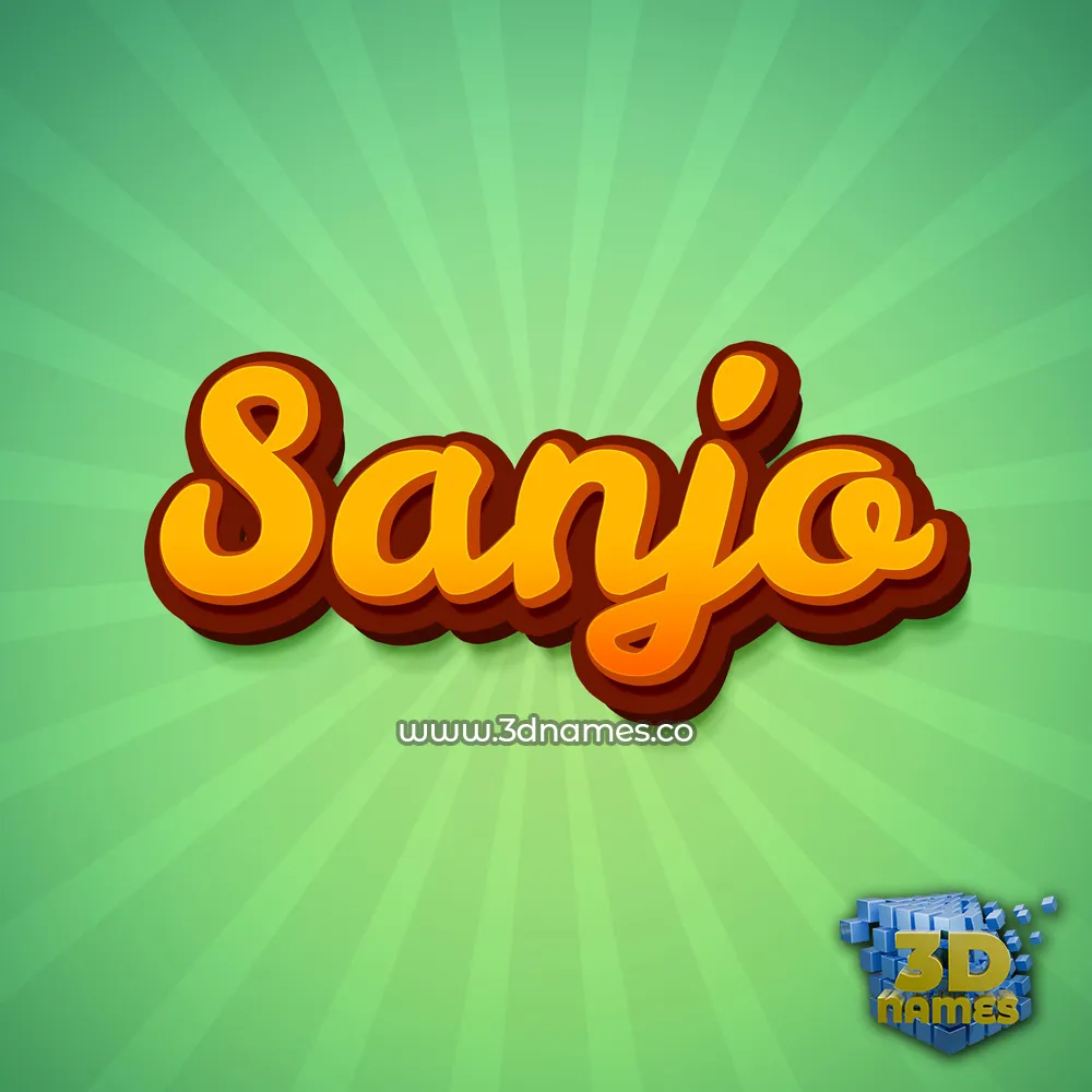 sanjo in Green Rays style - 3D name wallpaper