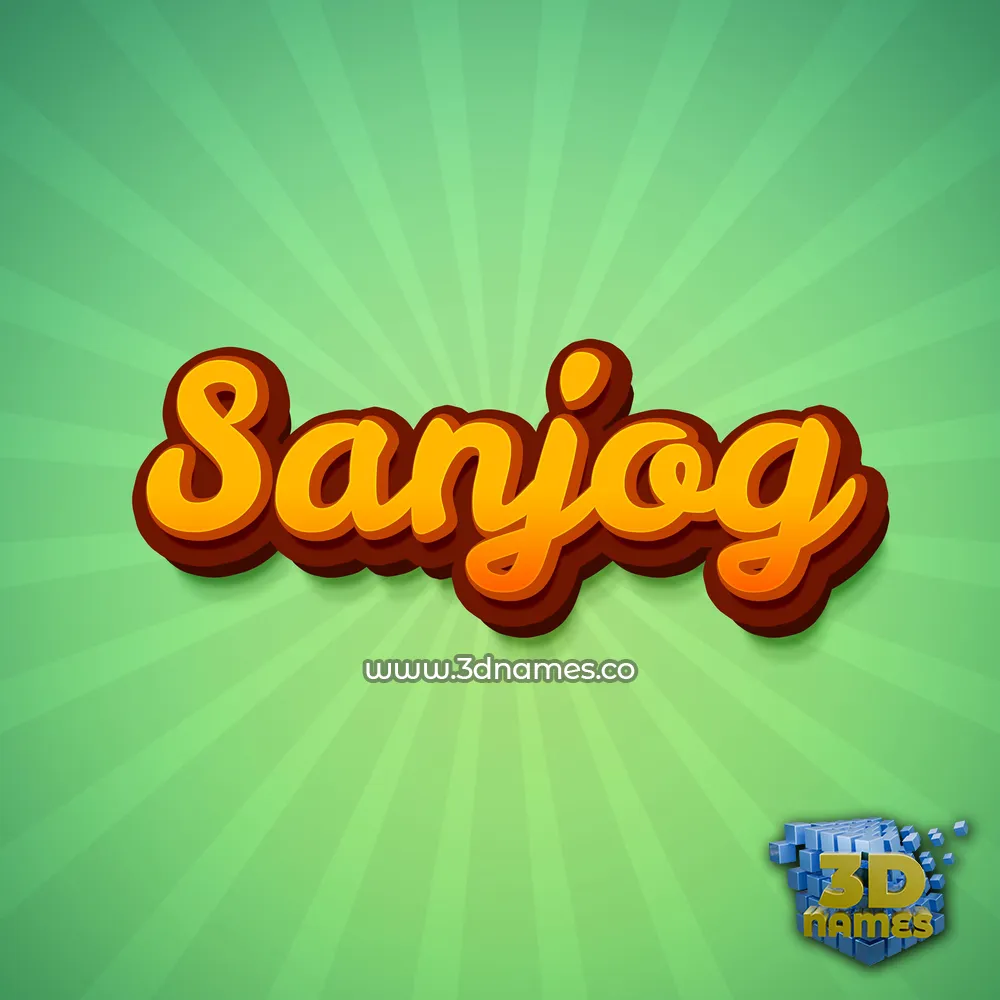 sanjog in Green Rays style - 3D name wallpaper