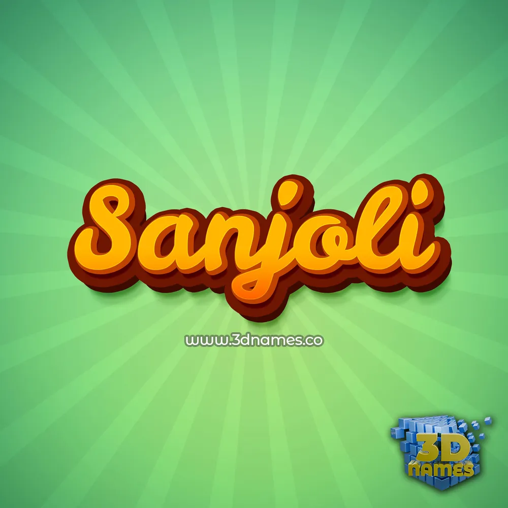 sanjoli in Green Rays style - 3D name wallpaper