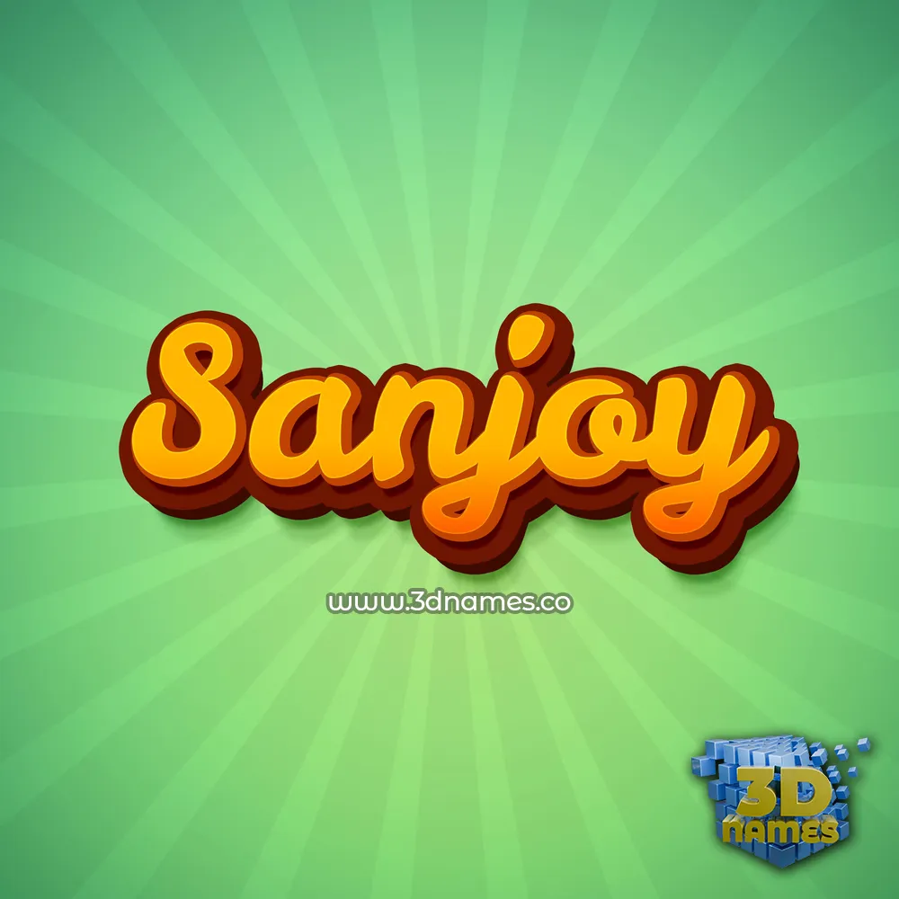 sanjoy in Green Rays style - 3D name wallpaper