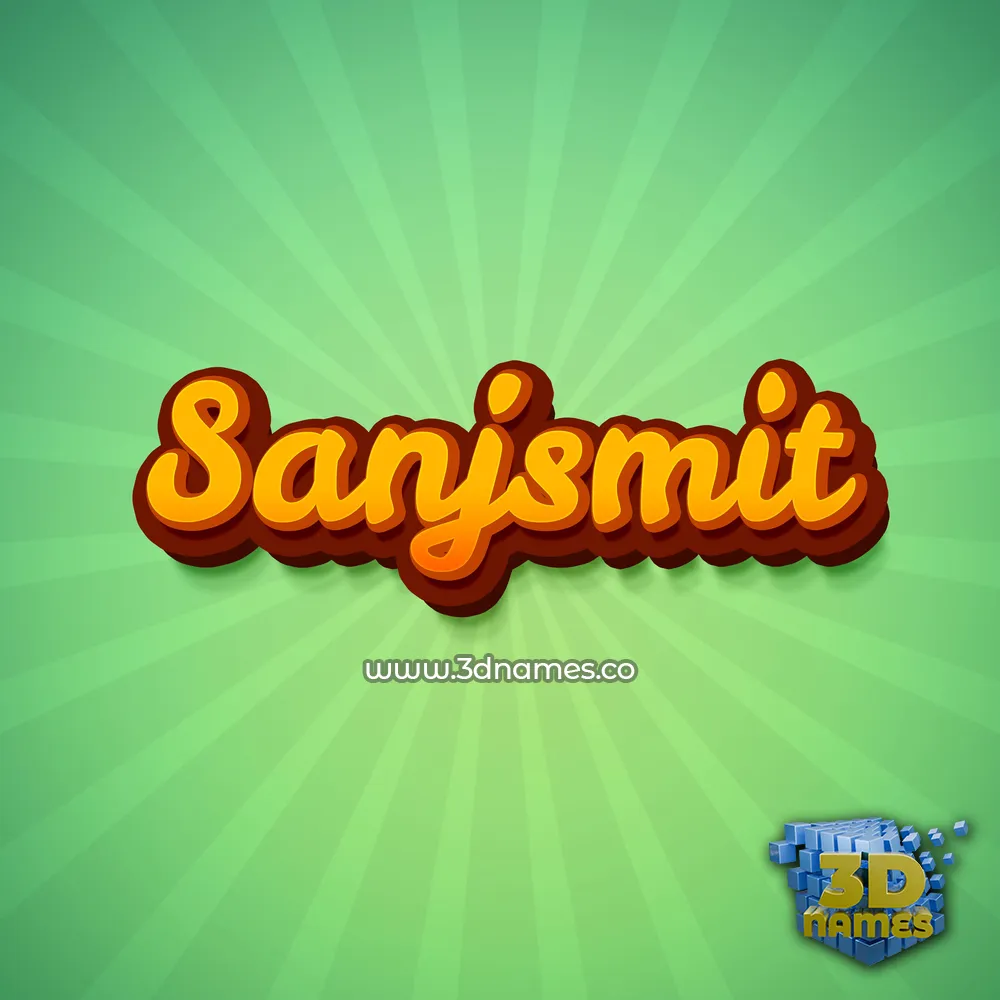 sanjsmit in Green Rays style - 3D name wallpaper