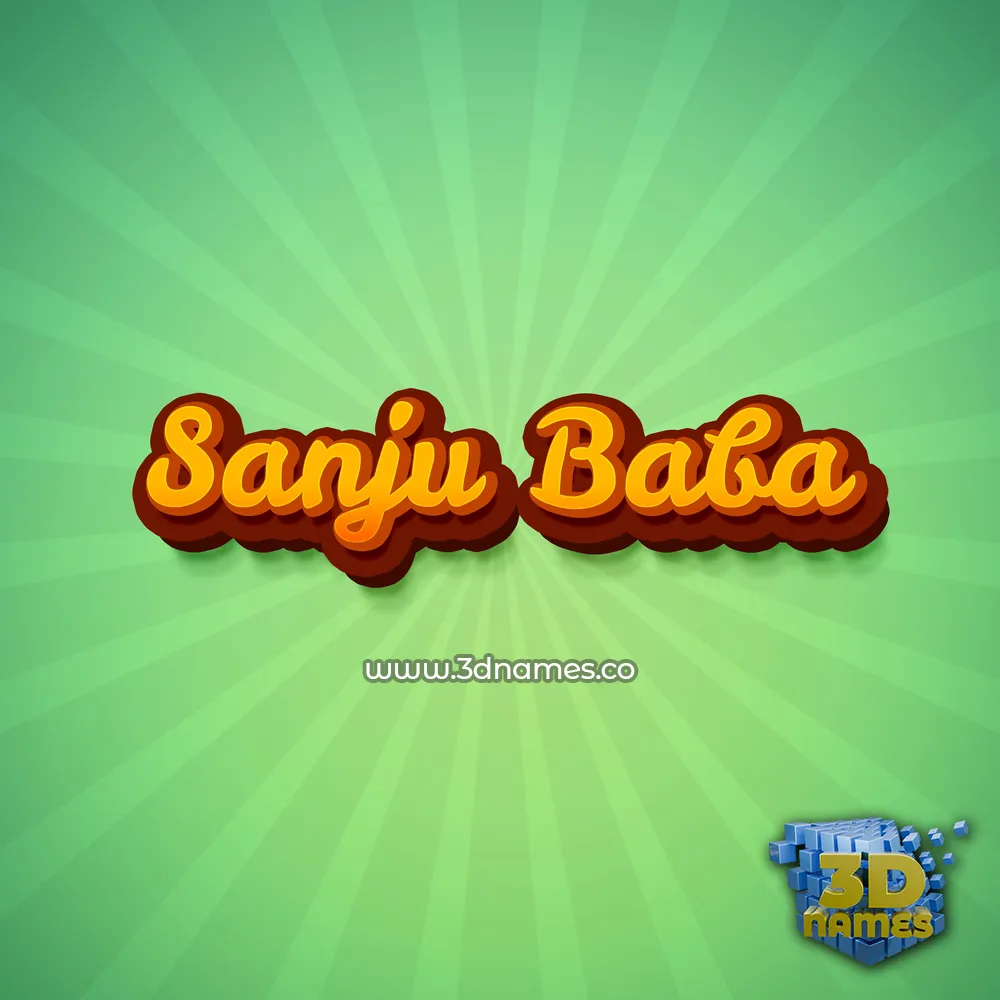 sanju baba in Green Rays style - 3D name wallpaper