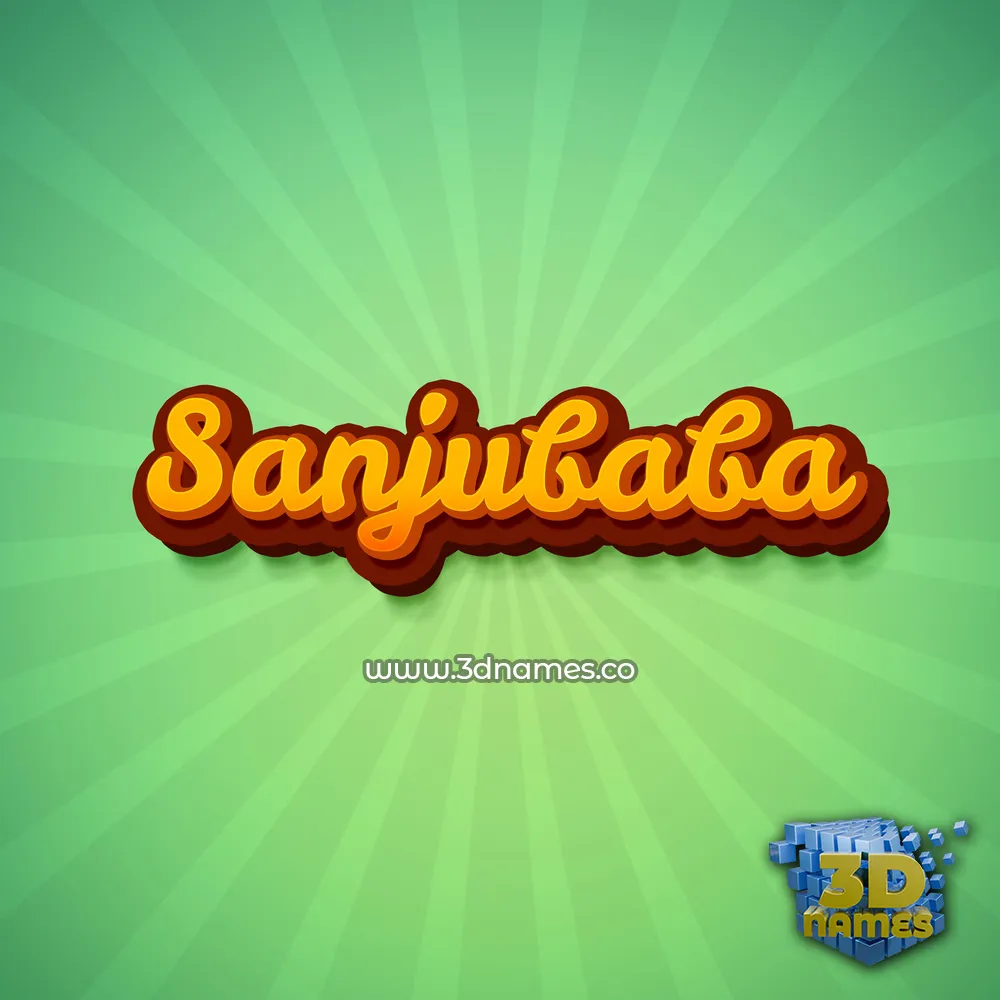 sanjubaba in Green Rays style - 3D name wallpaper