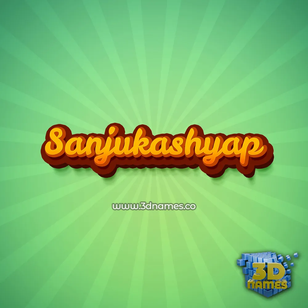 sanjukashyap in Green Rays style - 3D name wallpaper