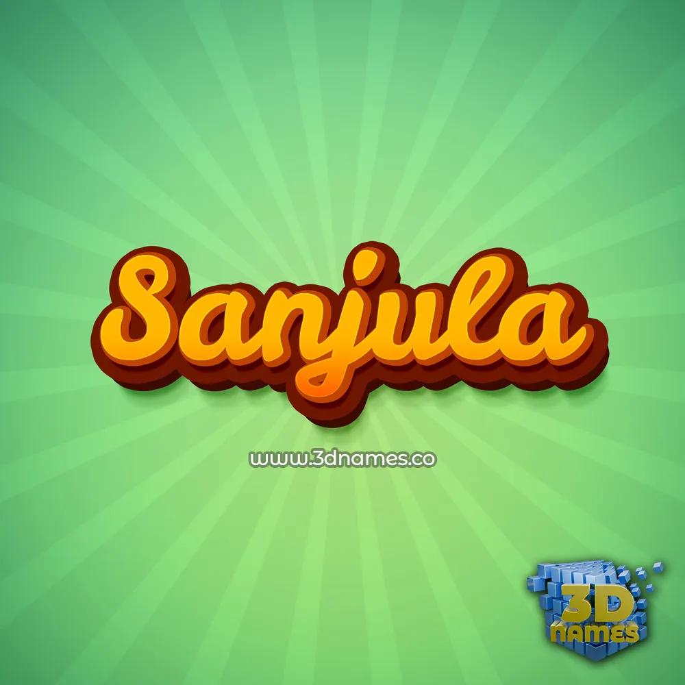 sanjula in Green Rays style - 3D name wallpaper