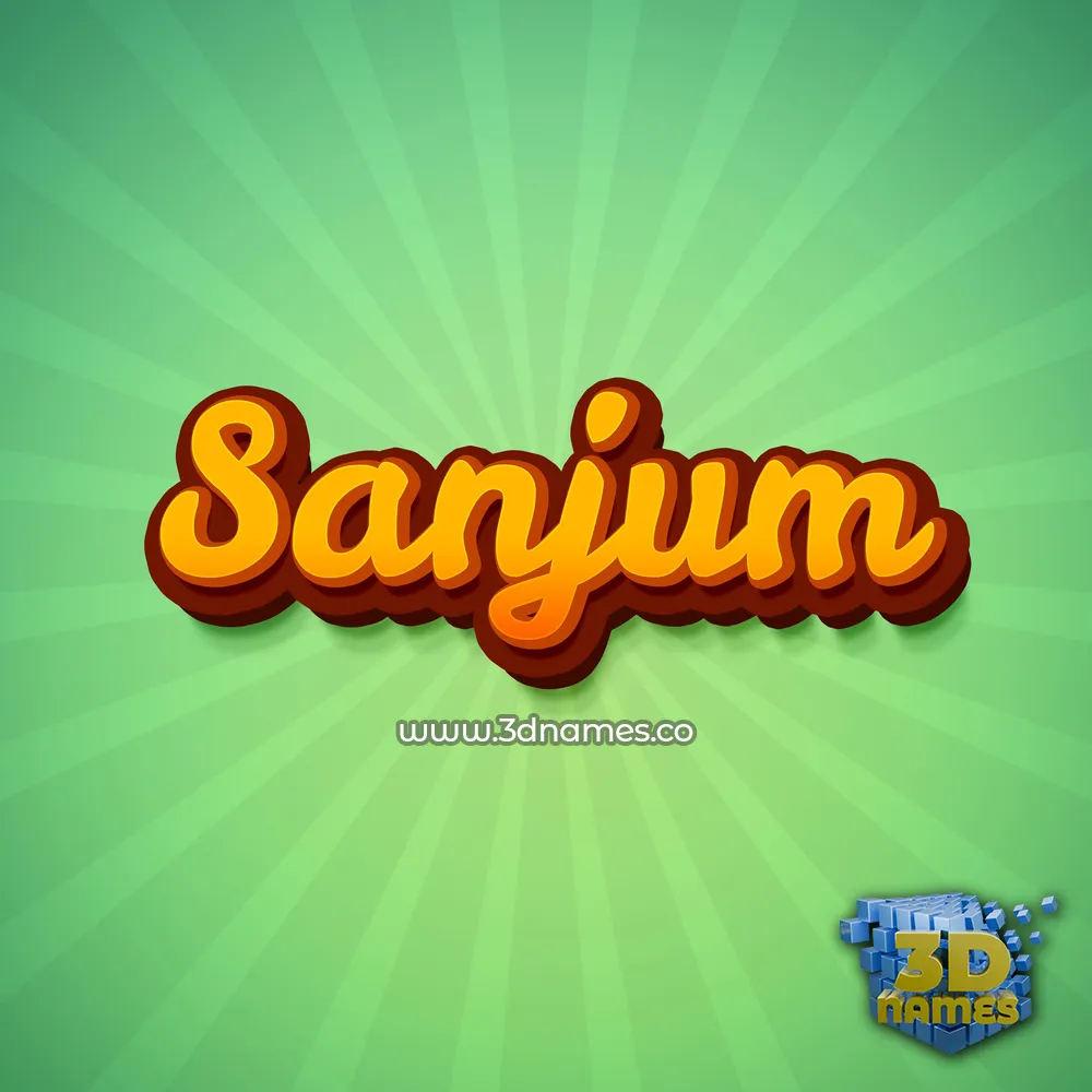sanjum in Green Rays style - 3D name wallpaper