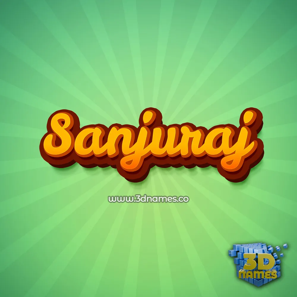 sanjuraj in Green Rays style - 3D name wallpaper