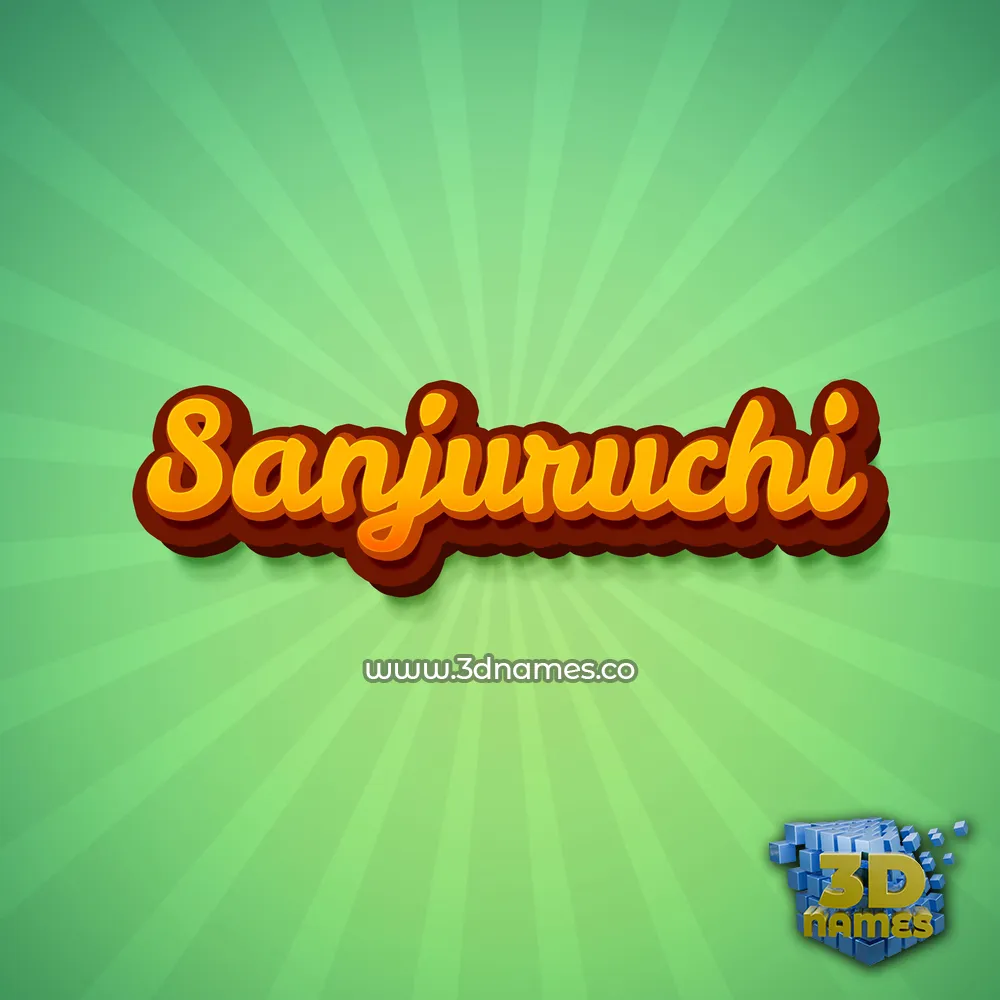 sanjuruchi in Green Rays style - 3D name wallpaper