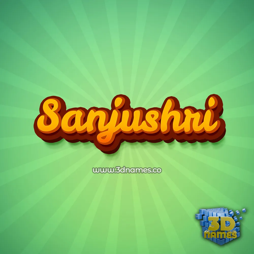 sanjushri in Green Rays style - 3D name wallpaper