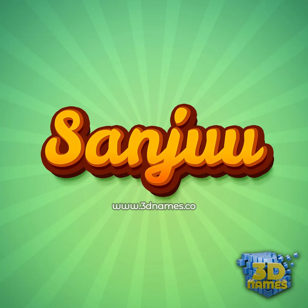 sanjuu in Green Rays style - 3D name wallpaper