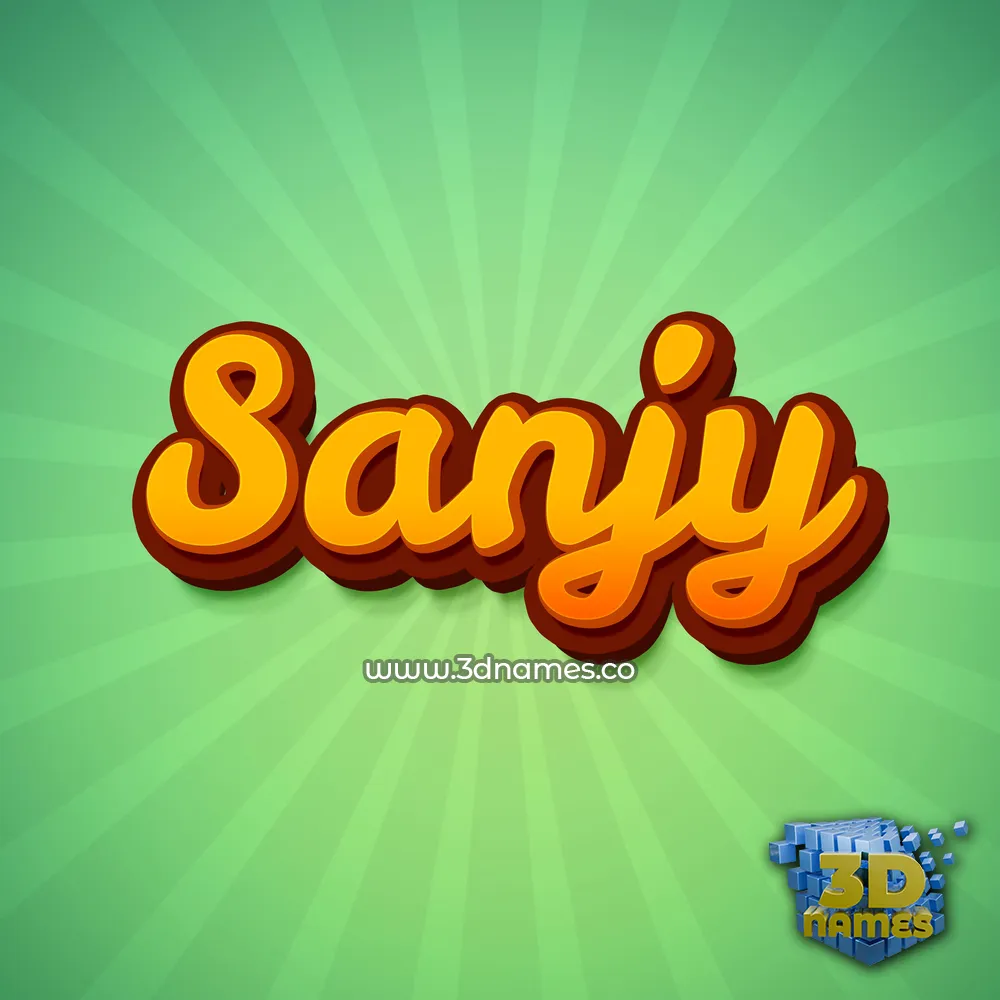 sanjy in Green Rays style - 3D name wallpaper