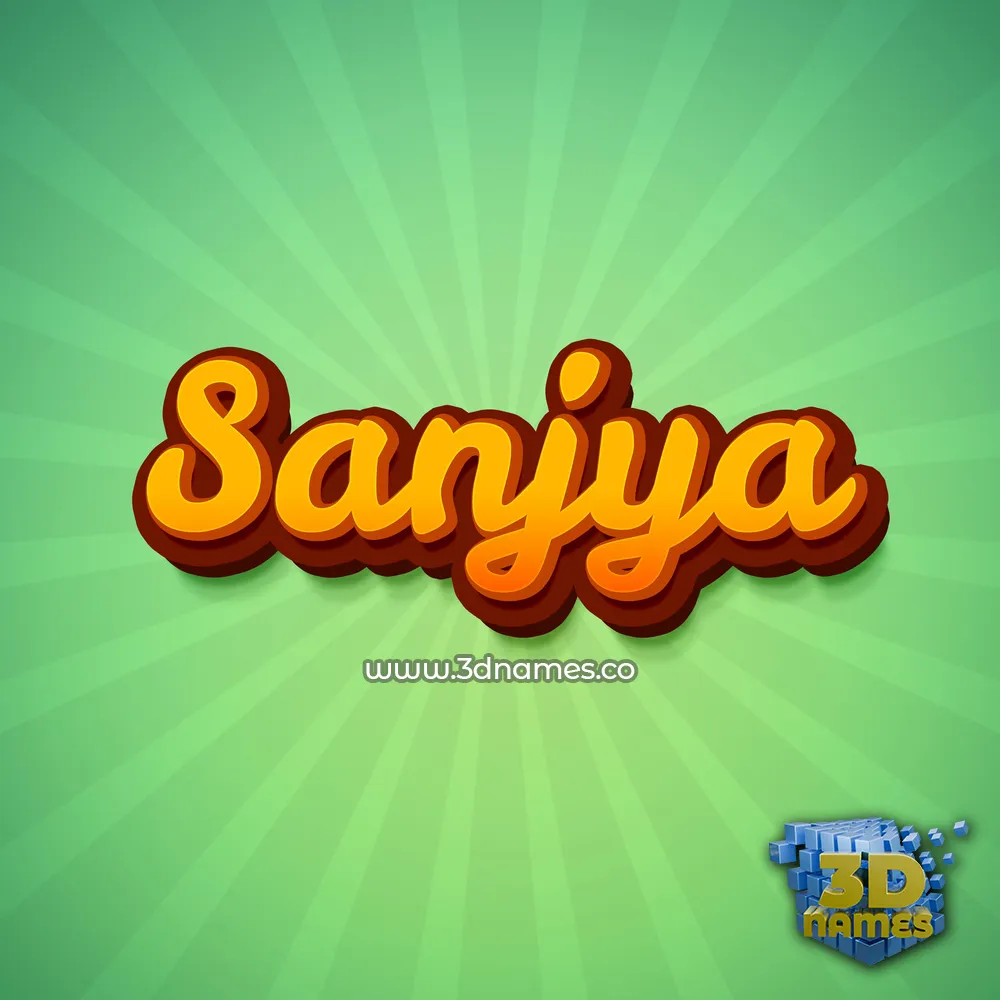 sanjya in Green Rays style - 3D name wallpaper