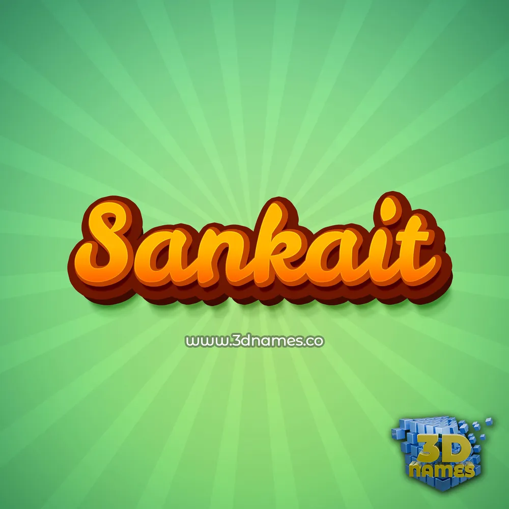 sankait in Green Rays style - 3D name wallpaper