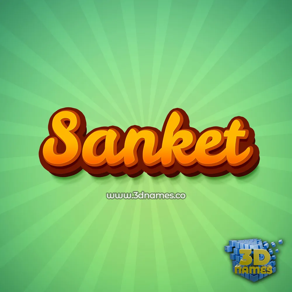 sanket in Green Rays style - 3D name wallpaper