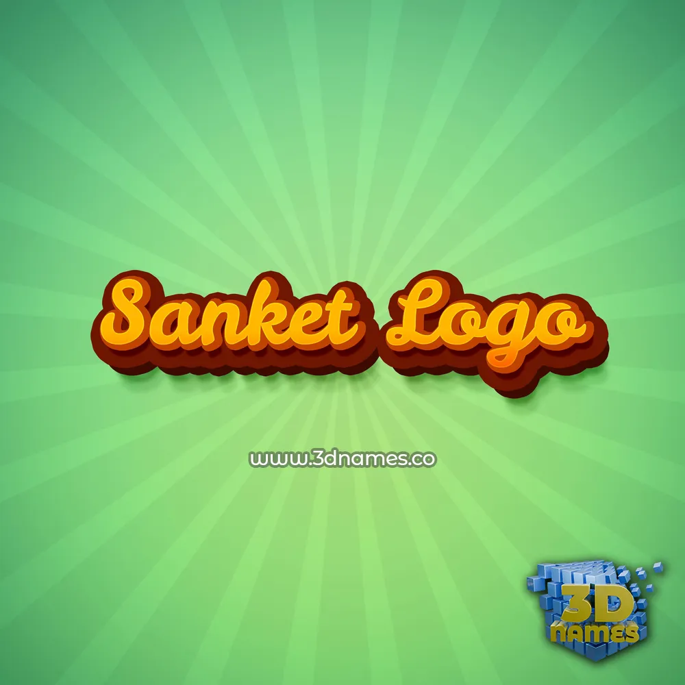 sanket logo in Green Rays style - 3D name wallpaper