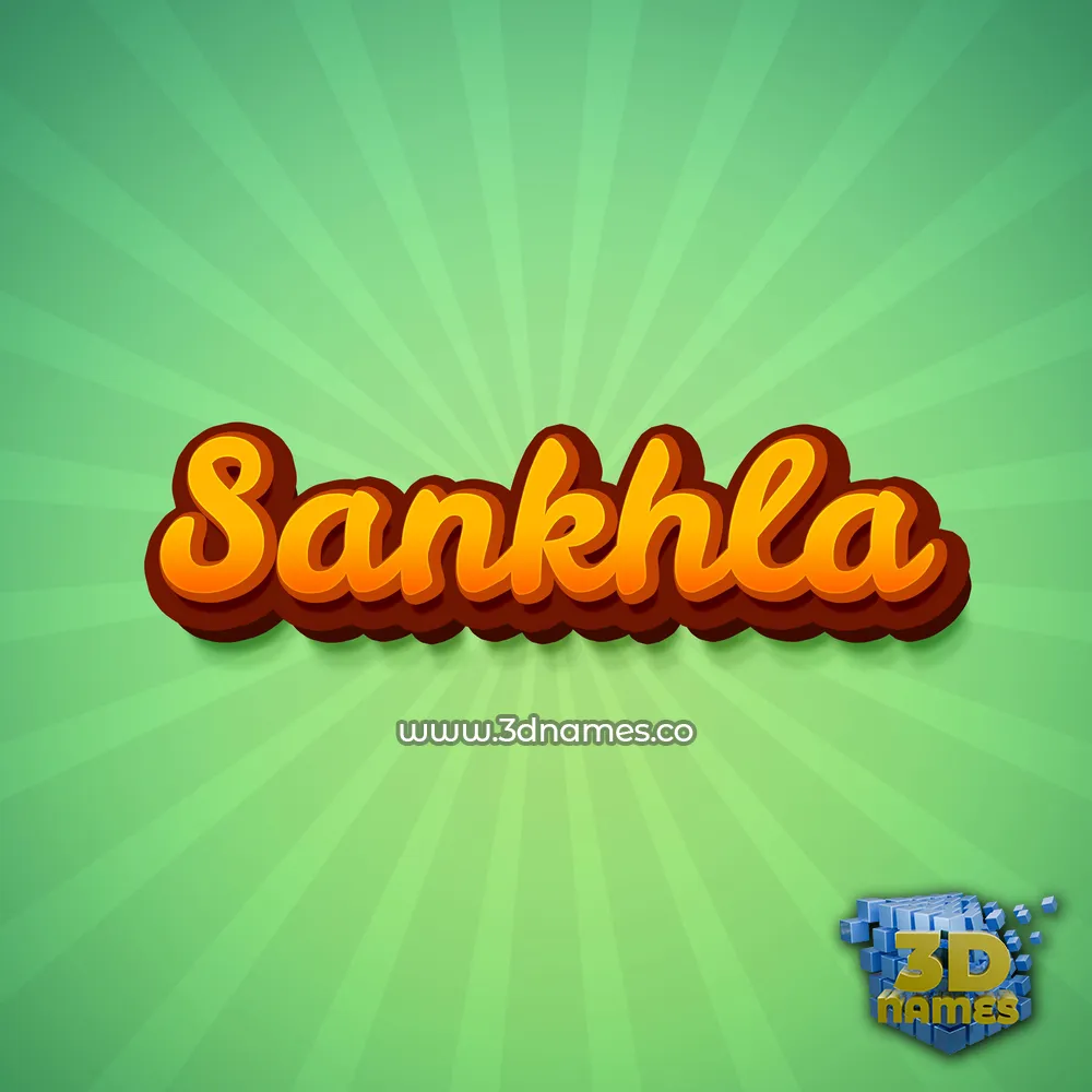 sankhla in Green Rays style - 3D name wallpaper