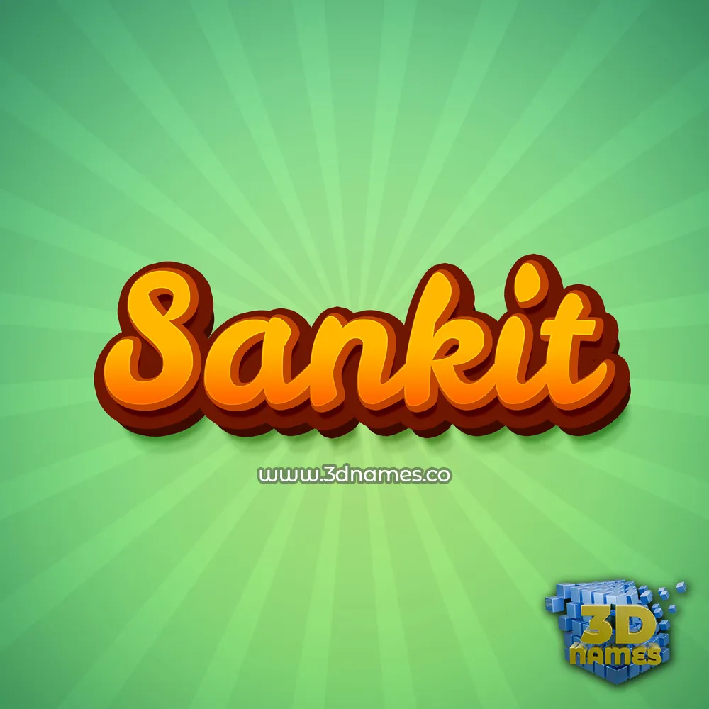 sankit in Green Rays style - 3D name wallpaper