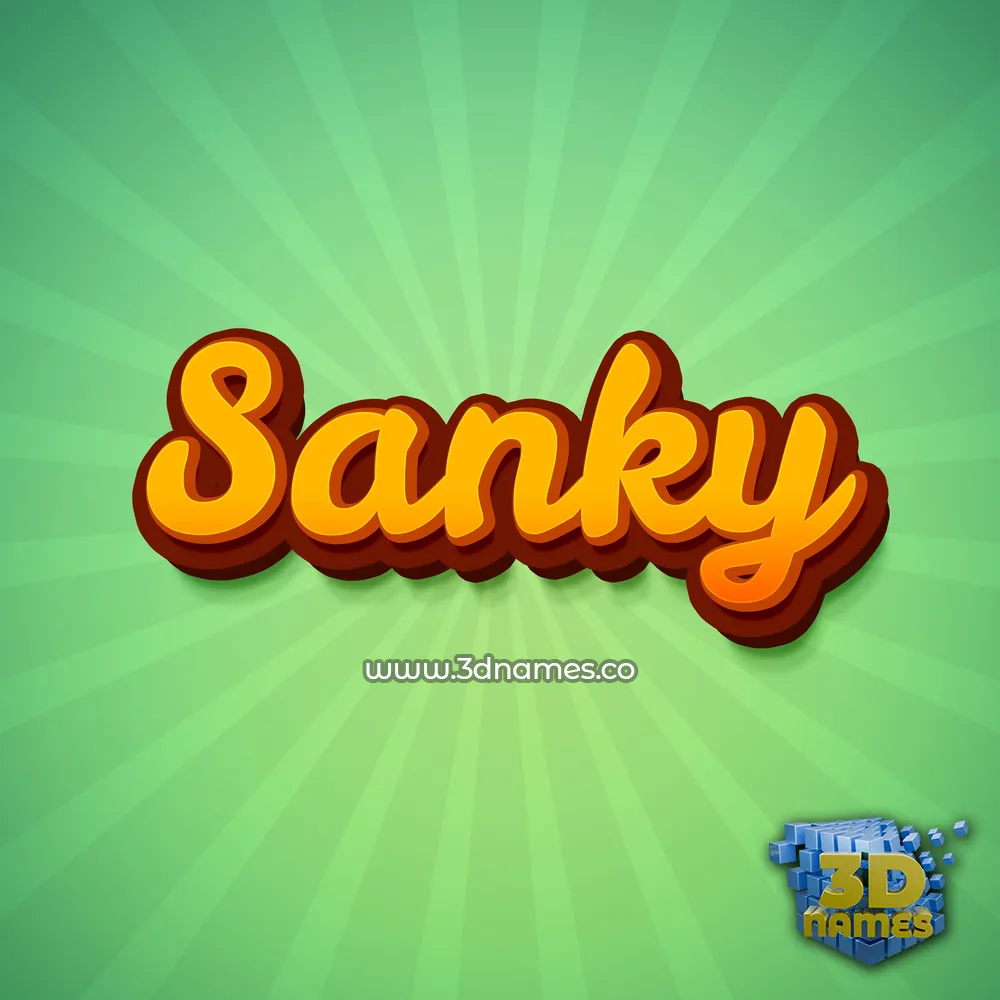 sanky in Green Rays style - 3D name wallpaper
