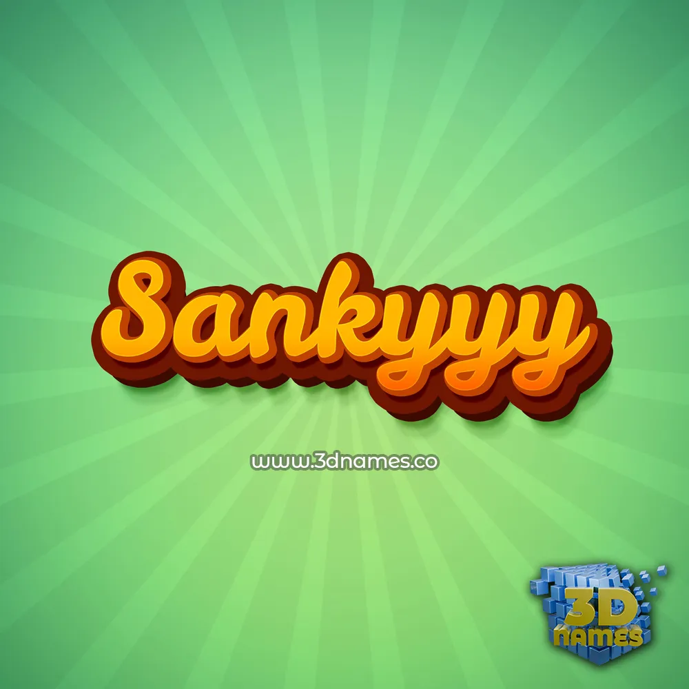 sankyyy in Green Rays style - 3D name wallpaper