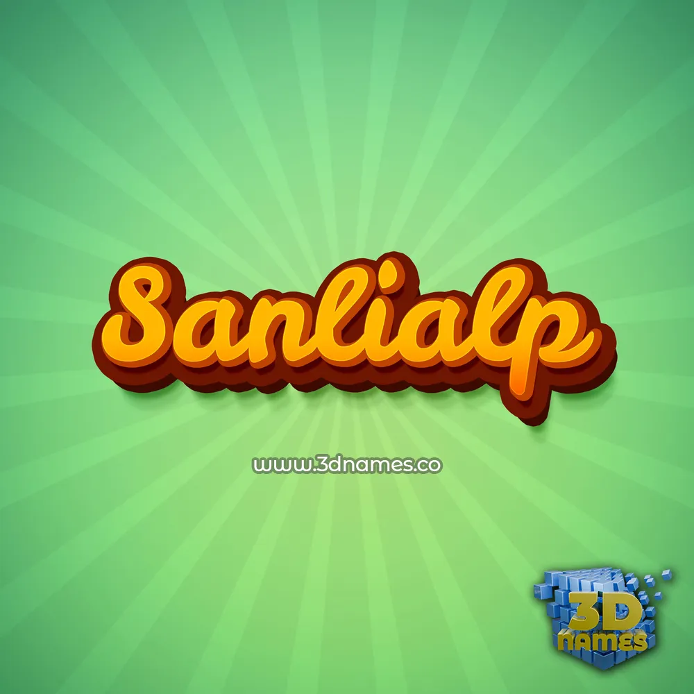 sanlialp in Green Rays style - 3D name wallpaper
