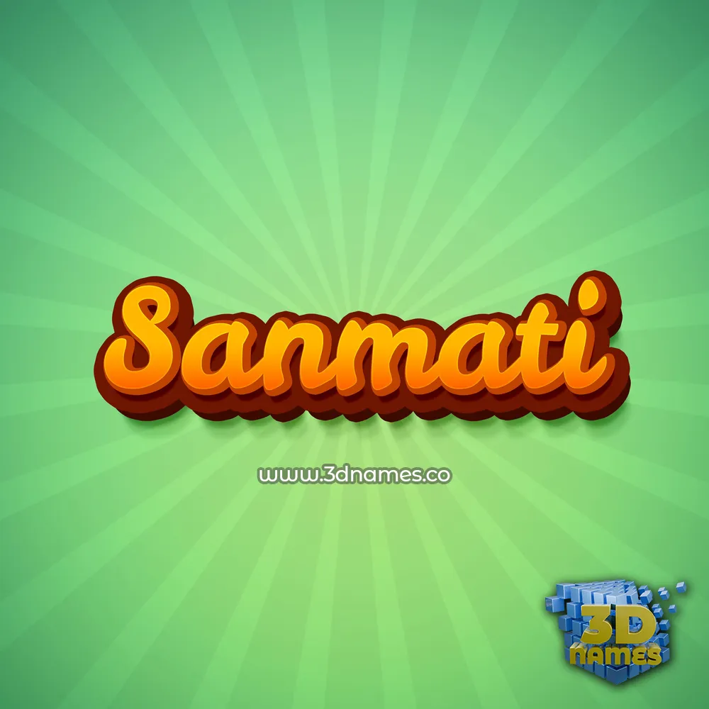 sanmati in Green Rays style - 3D name wallpaper