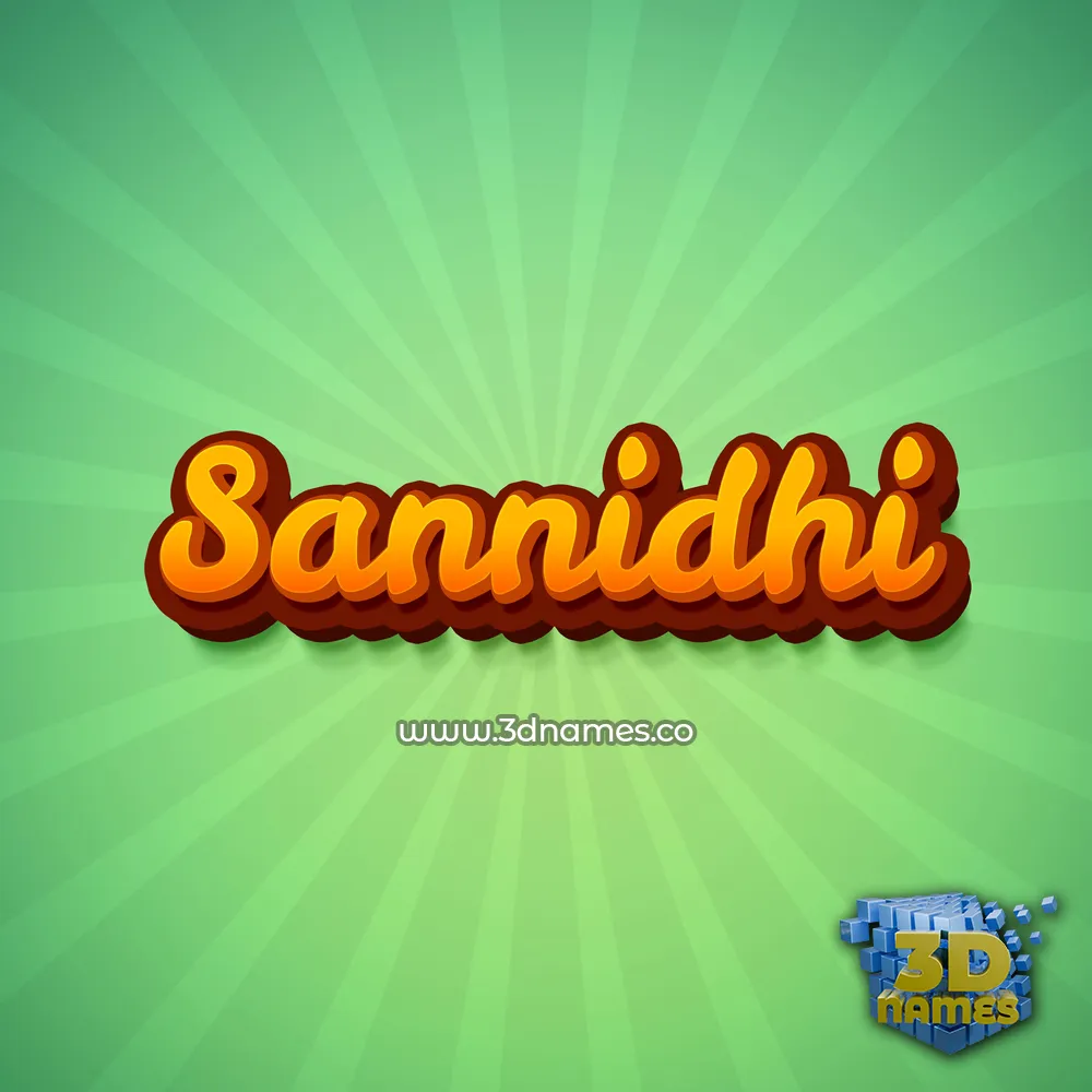 sannidhi in Green Rays style - 3D name wallpaper