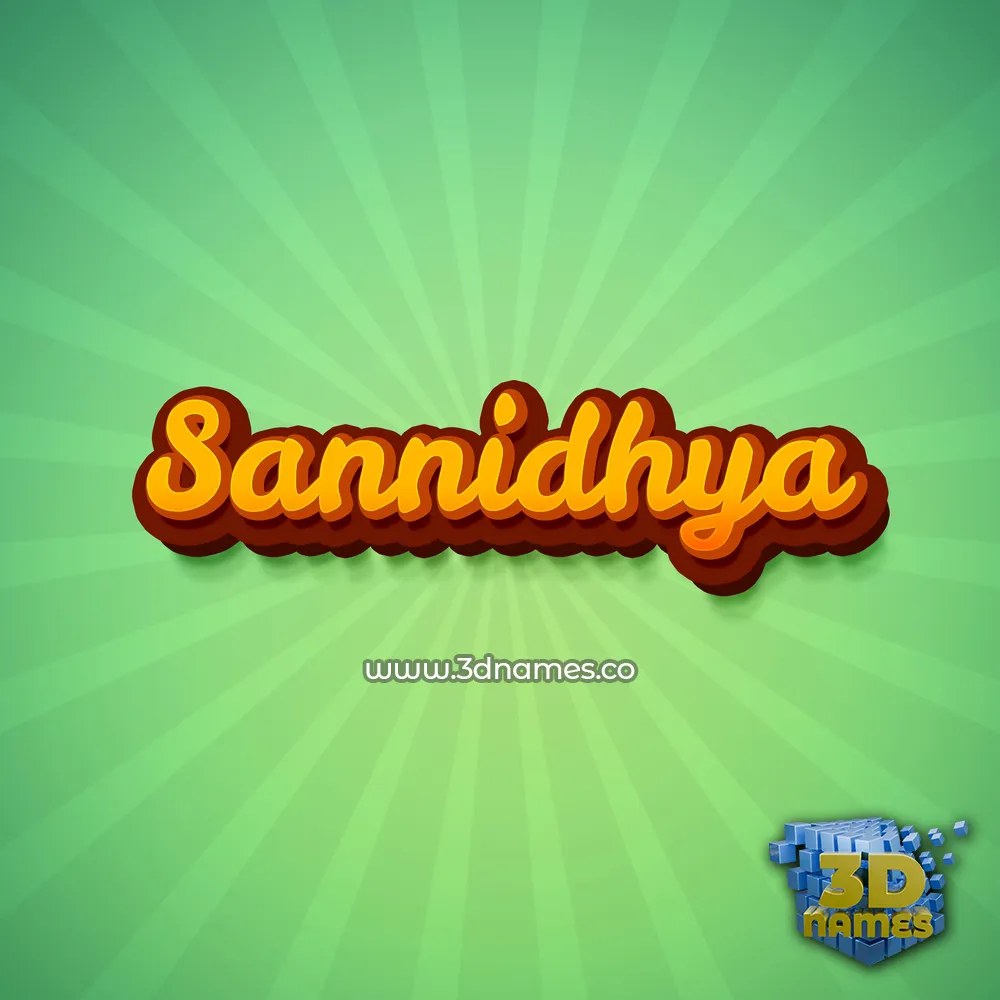 sannidhya in Green Rays style - 3D name wallpaper