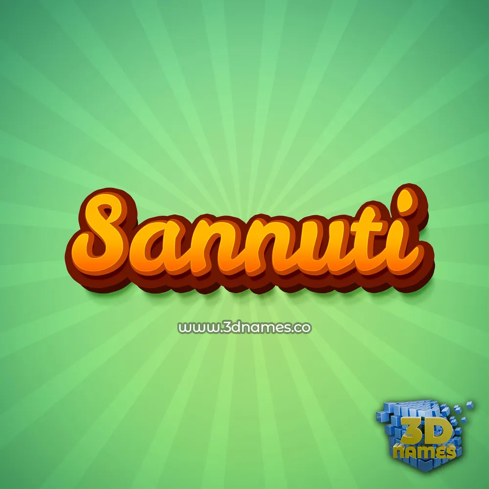sannuti in Green Rays style - 3D name wallpaper