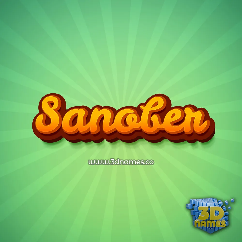 sanober in Green Rays style - 3D name wallpaper
