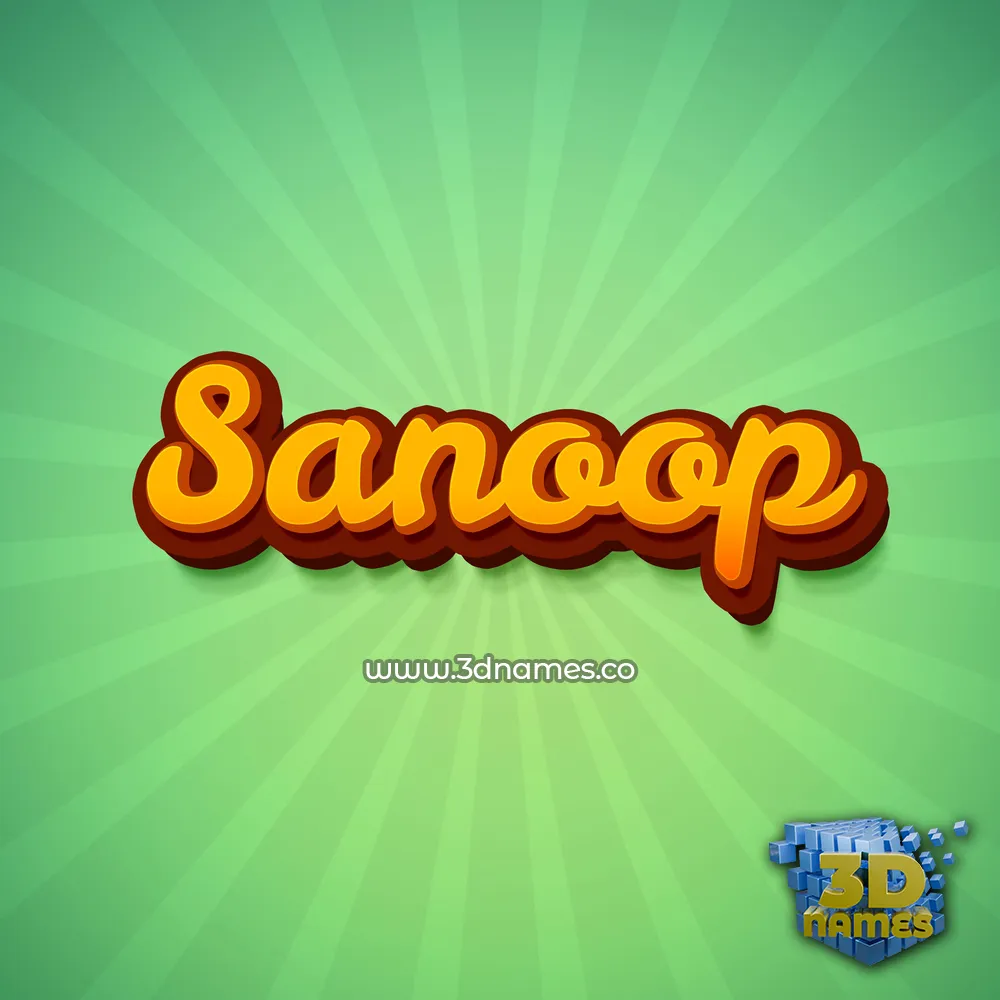 sanoop in Green Rays style - 3D name wallpaper